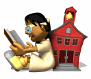 girl and schoolhouse